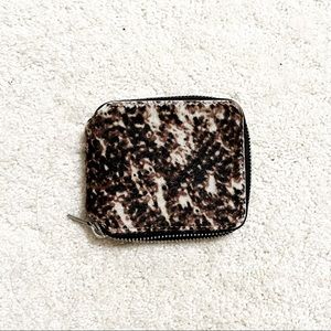 NEW Theory Calf Fur Bifold Zipper Wallet